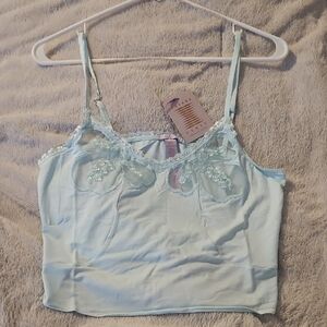 Savage X Fenty Light Blue Lace Chemise